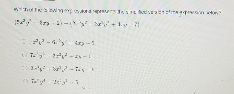 Which of the following expressions represents the simplified version of the expression-example-1