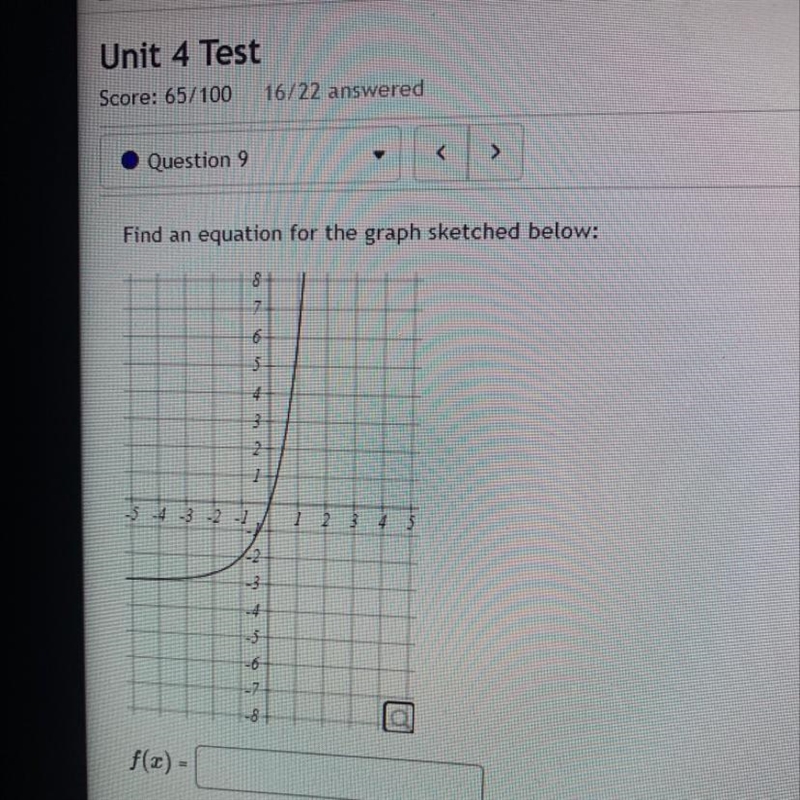 Find an equation for the graph sketched below: 8 6 -5 f on N -5-4-3-2-1 5 6 1 2 3 4 5-example-1