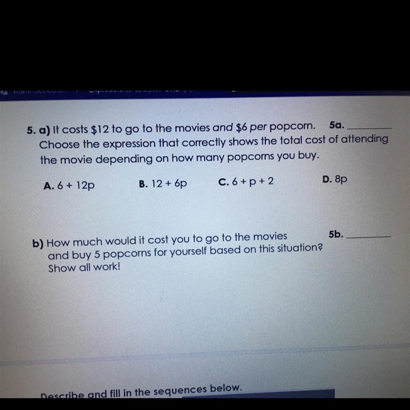 I need help write an algebraic expression to represent the following sentences. PART-example-1