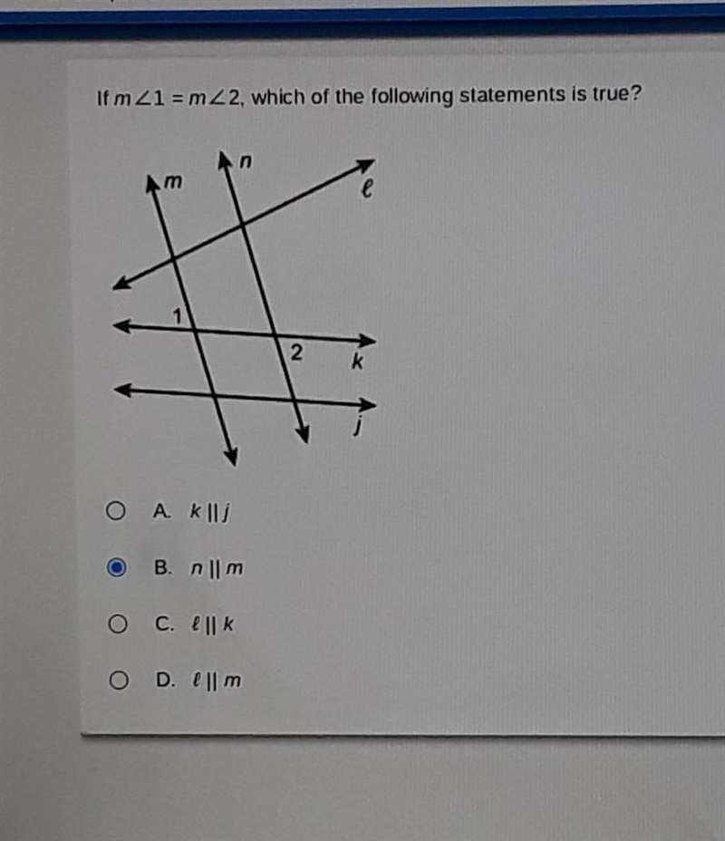 Im m<1 = m<2, which of the following statements is true ?-example-1