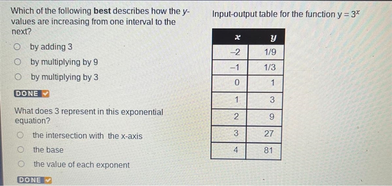 Which of the following best describes how the y-values are increasing from one interval-example-1