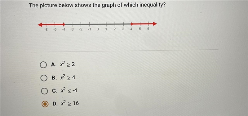 Just to clarify, the answer is D right? If not, why?-example-1