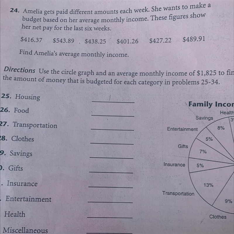 24.Amelia gets paid different amounts each week. She wants to make abudget based on-example-1