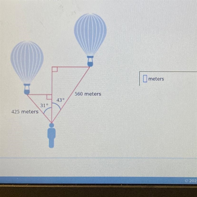 Need help asap please and thank you. Difference in the heights of the two ballons-example-1