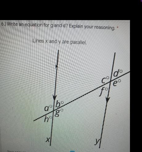 Write an equation for g and d? Explain your reasoning-example-1