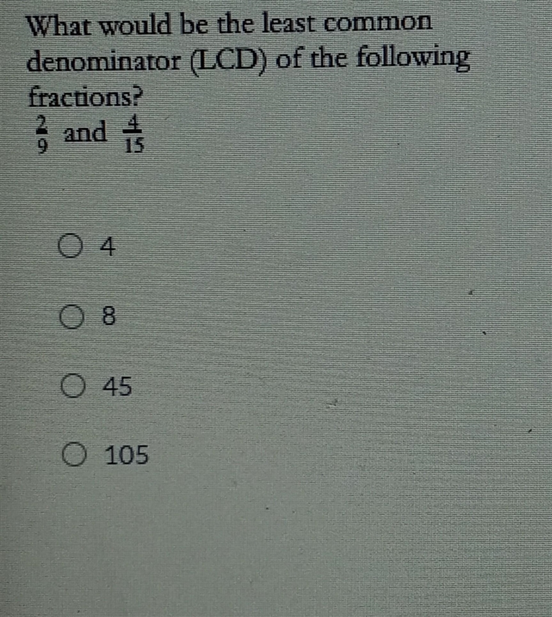 What would be the least common denominator (LCD) of the following fractions? . and-example-1