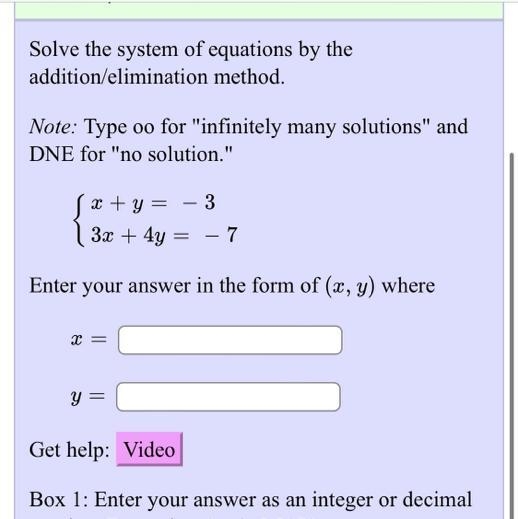 Help me wolf this System of equations by the addition/elimination method-example-1