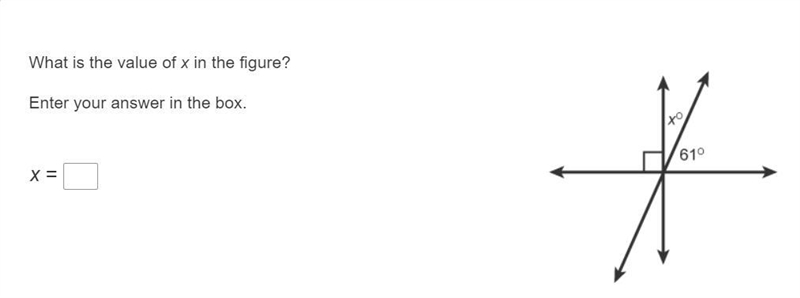 What is the value of x in the figure? Enter your answer in the box.-example-1