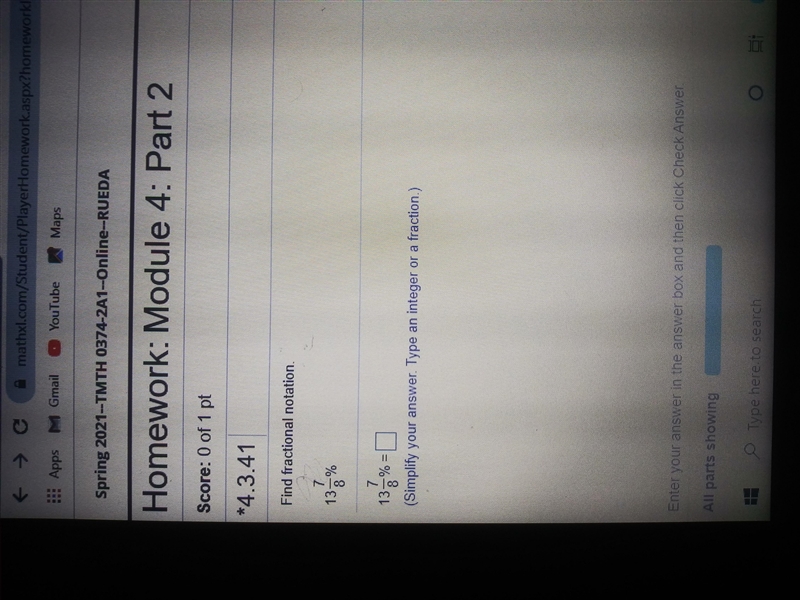 Find fractional notation. 7 137% 7 13% (Simplify your answer. Type an integer or a-example-1