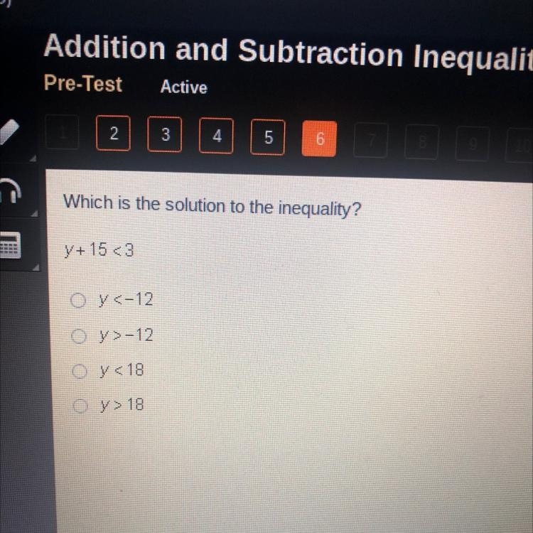 Y + 15 < 3 Please help-example-1