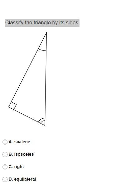 Classify the triangle by its sides.-example-1