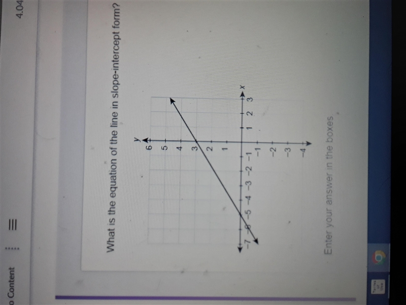 What is the equation of the line in slope intercept form-example-1