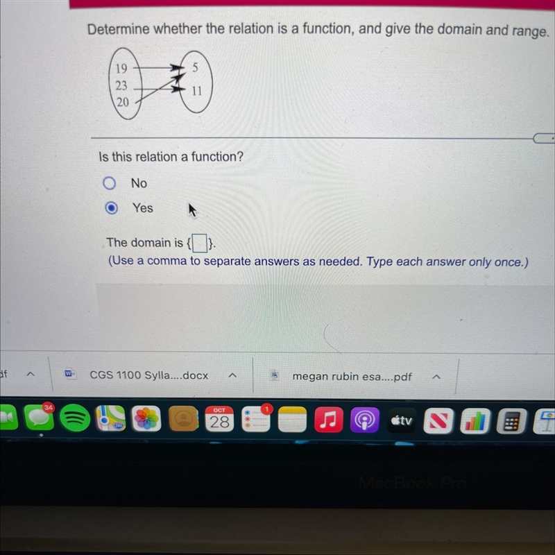 Hello will you please help me answer these questions and tell me what the ranges-example-1