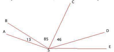 If angle ASE measures 168 degrees, find the measure of angle DSE. (The figure may-example-1