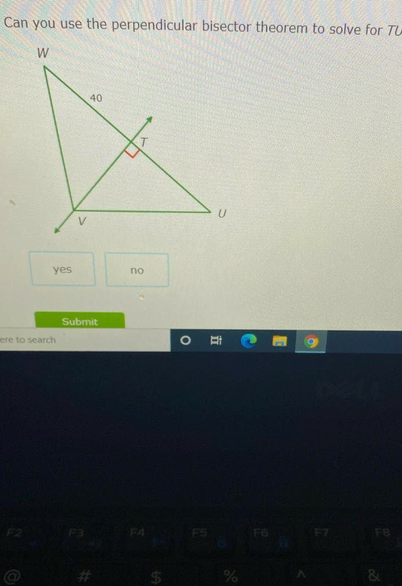 Can you use the perpendicular bisector theorem to solve for TU?-example-1