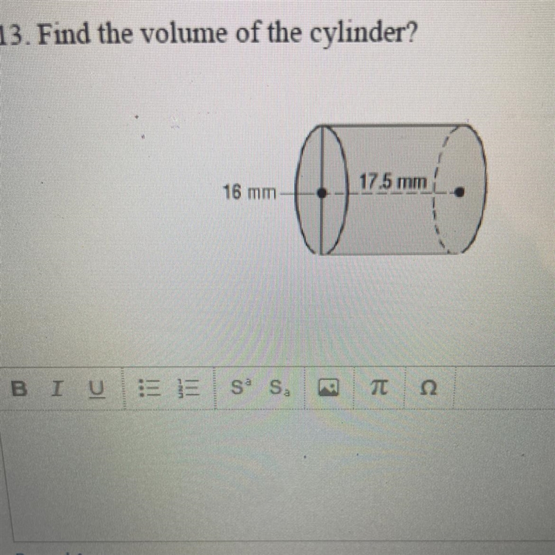 Find the volume of the cylinder-example-1