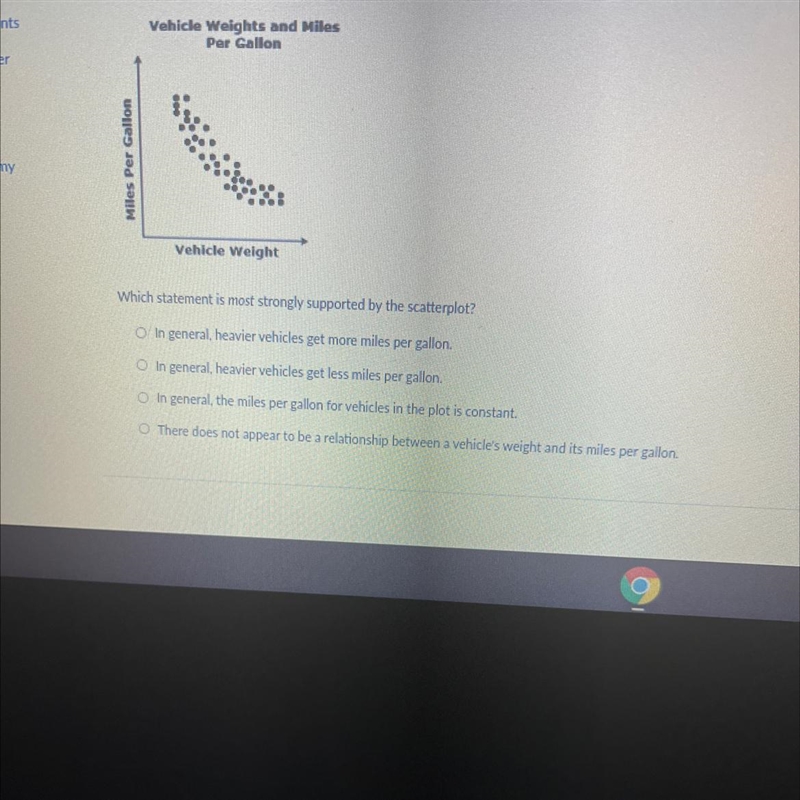 Which statement is most strongly supported by the scatter plot?-example-1