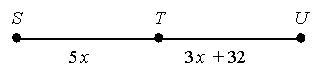 If T is the midpoint of SU what are ST, TU, and SU?-example-1