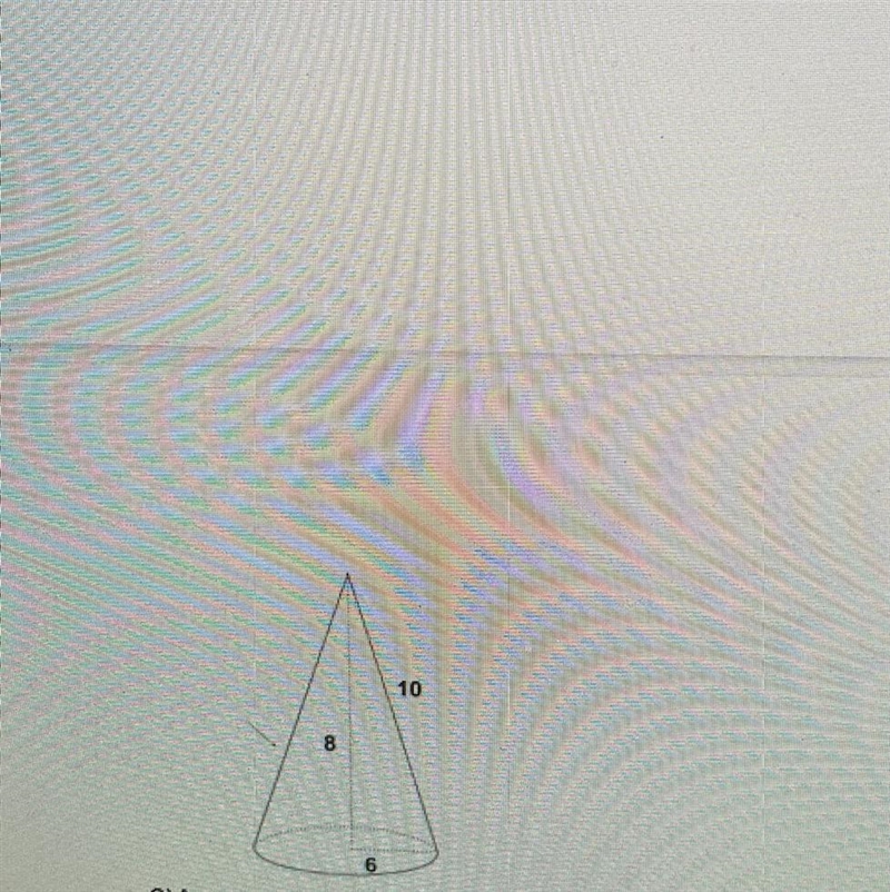 For the following cone find the Lateral surface and label the Base, and Apex-example-1