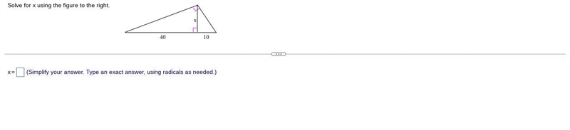 HELPPPP Solve for x using the figure to the right.-example-1