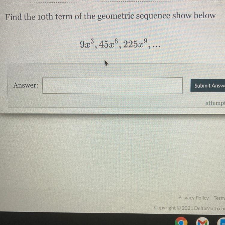 Find the 10th term of the geometric sequence show below-example-1