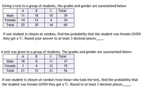 Giving a test to a group of students, the grades and gender are summarized below ABCTotalMale-example-1