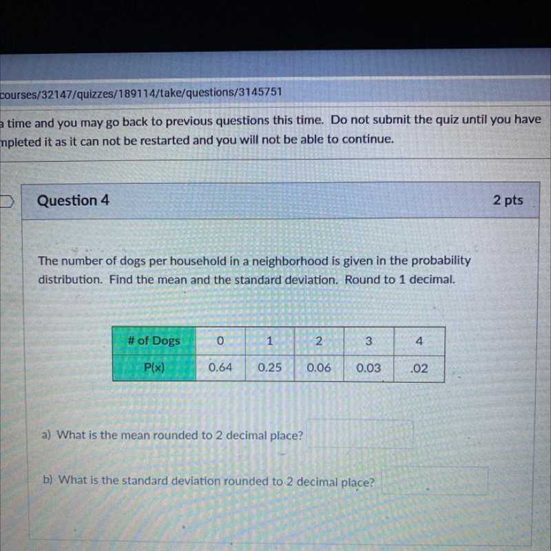 rThe number of dogs per household in a neighborhood is given in the probabilitydistribution-example-1