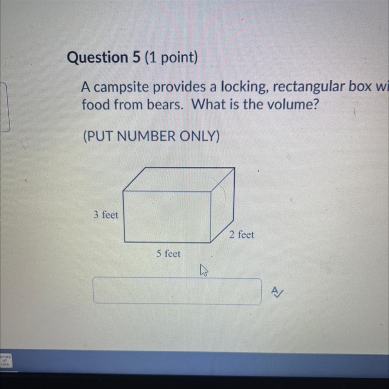 A campsite provides a locking, rectangular box with the dimensions shown to secure-example-1