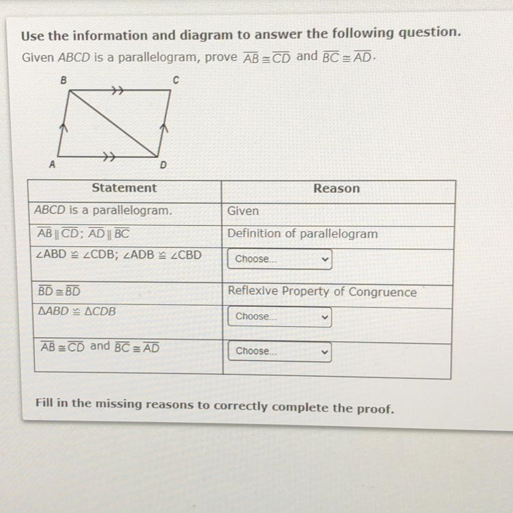 Fill in the missing reasons to correctly complete the proof.-example-1