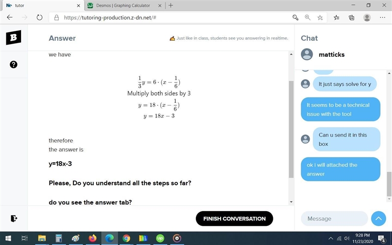 Solve for y in terms of xSolve for y:1/3y = 6 (x - 1/6)-example-1