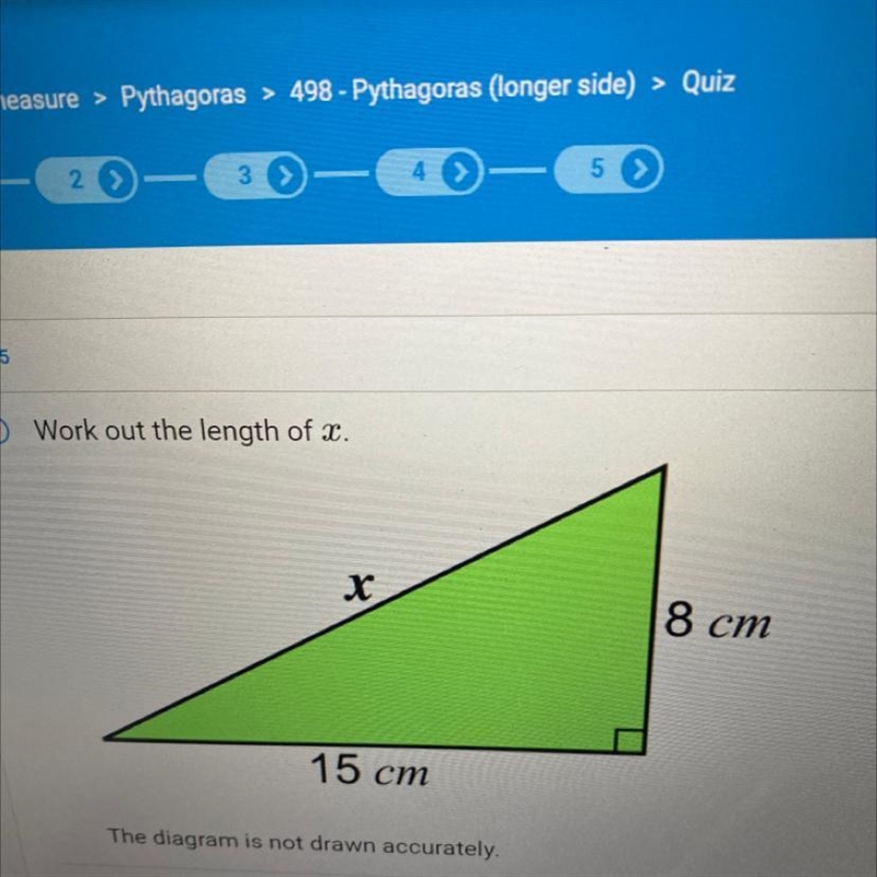 Work out the length of X. х 8 cm 15 cm-example-1