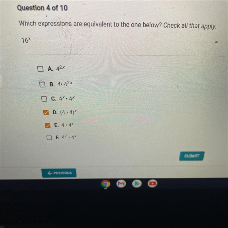 NEED HELP ASAP!! Which expressions are equivalent to the one below? Check all that-example-1