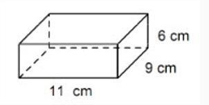 Find the volume of the rectangular prism.A) 594 cm^3B) 156 cm^3C) 219 cm^3D) 483 cm-example-1