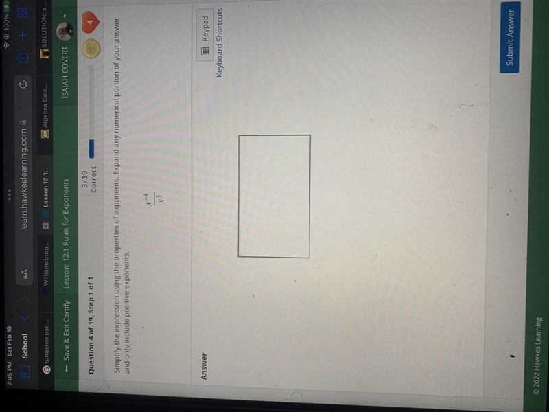 Simplify the expression using the properties of exponents. Expand any numerical portion-example-1