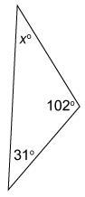 What is the measure of angle x?-example-1