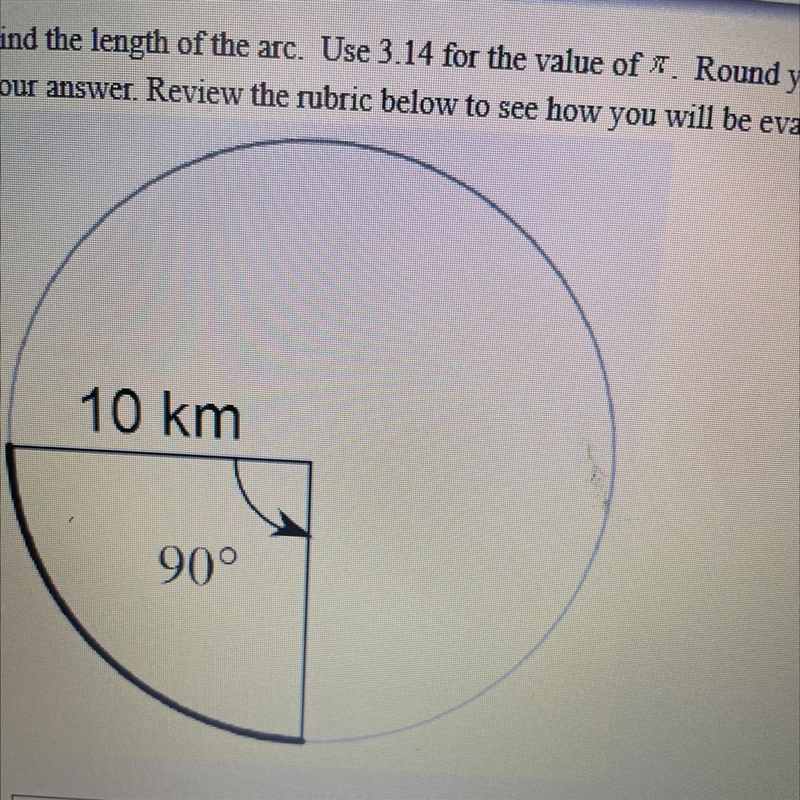 Find the length of the arc. Use 3.14 for the value of pi.-example-1