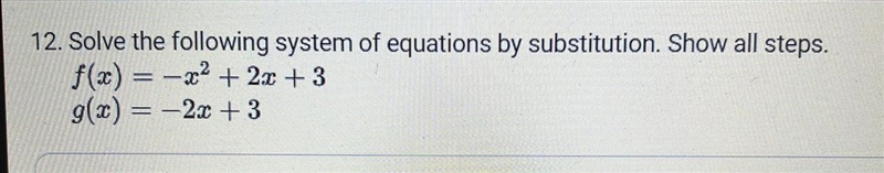 How do I solve the following system of equations by substitution. I have to show all-example-1