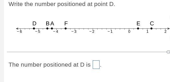 Write the number positioned at point D.-example-1