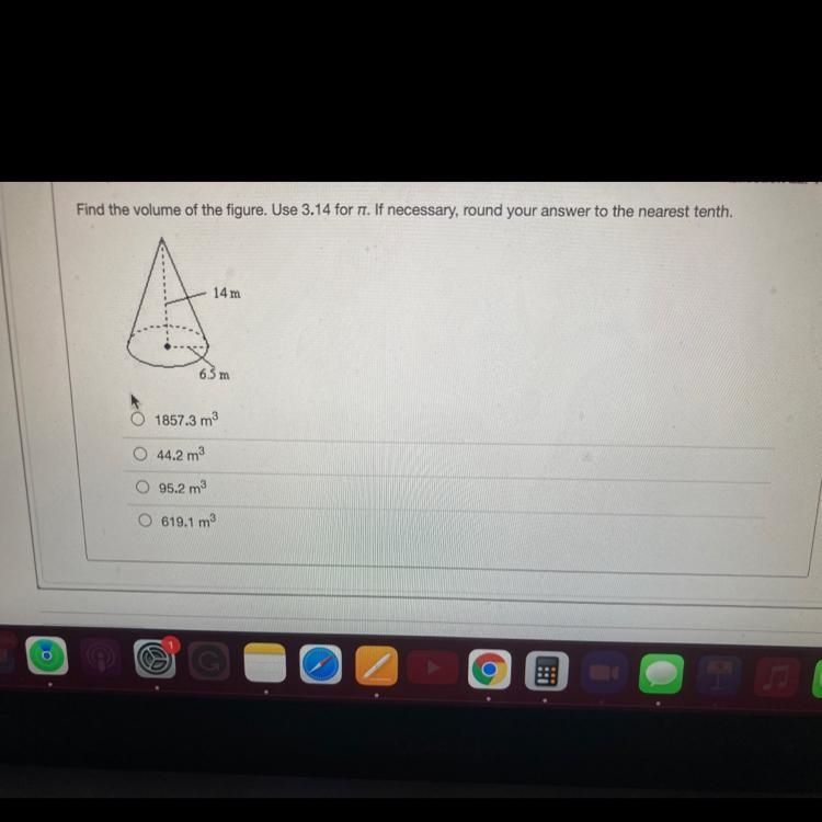 Find the volume of the figure. Use 3.14 for ñ If necessary, round your answer to the-example-1