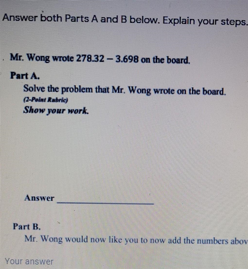 B. mr.wong would now like to now add the number above what would be the sum be-example-1