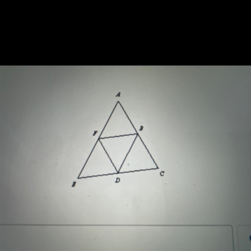 Point B,D, and F are midpoints of the sides of Triangle ACE. EC=38 and DF=16 Find-example-1