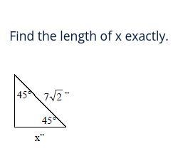 Find X exactly. Answer should be in a square root.-example-1