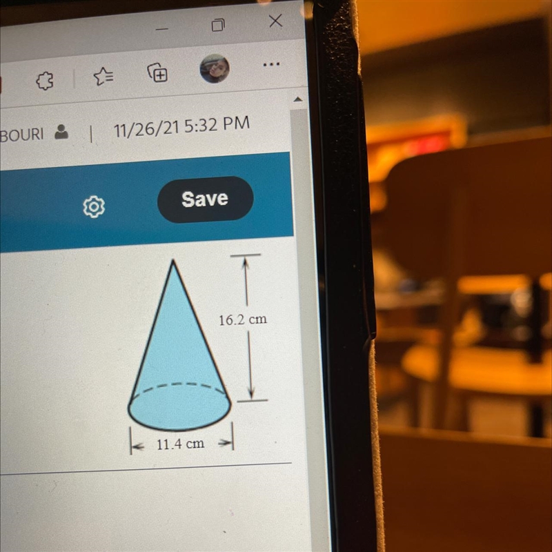 Find the lateral surface area and the volume of the object shown below (round to nearest-example-1