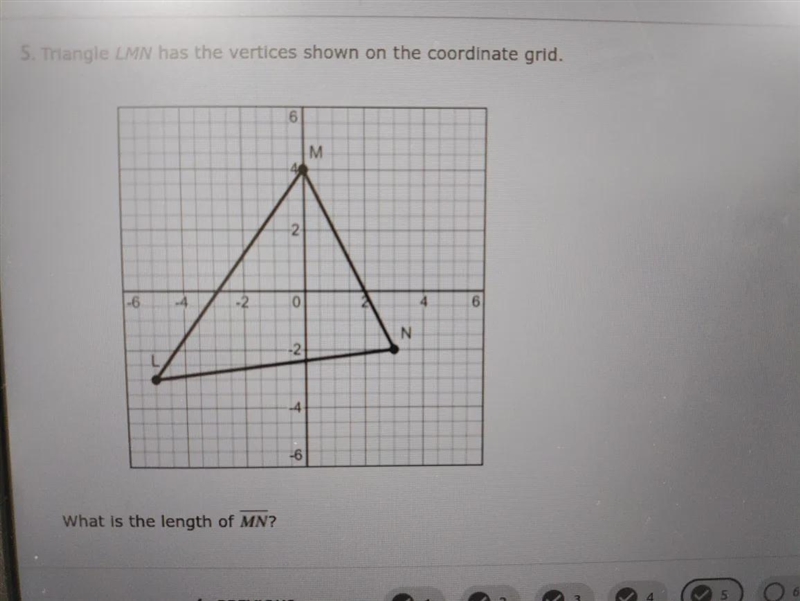 Triangle LMN has the vertices shown on the coordinate grid-example-1