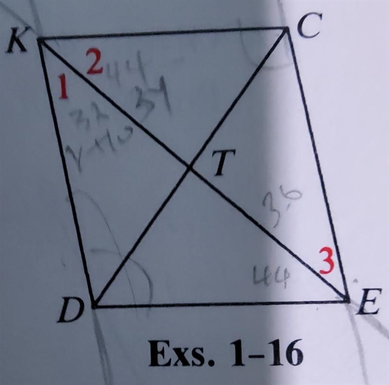 How do you find the value of x?DE = 5x and KC = 3x + 12-example-1