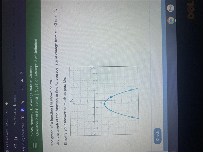 The graph of a function f is shown below. Use the graph of the function to find its-example-1