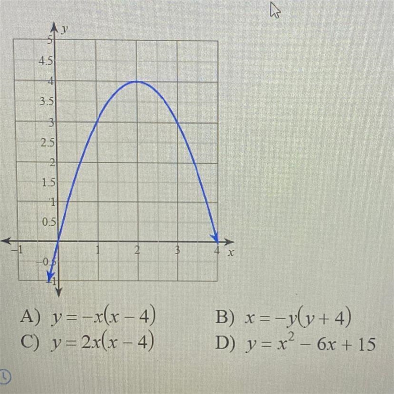 Match the equation with the graph for the following quadratic.-example-1