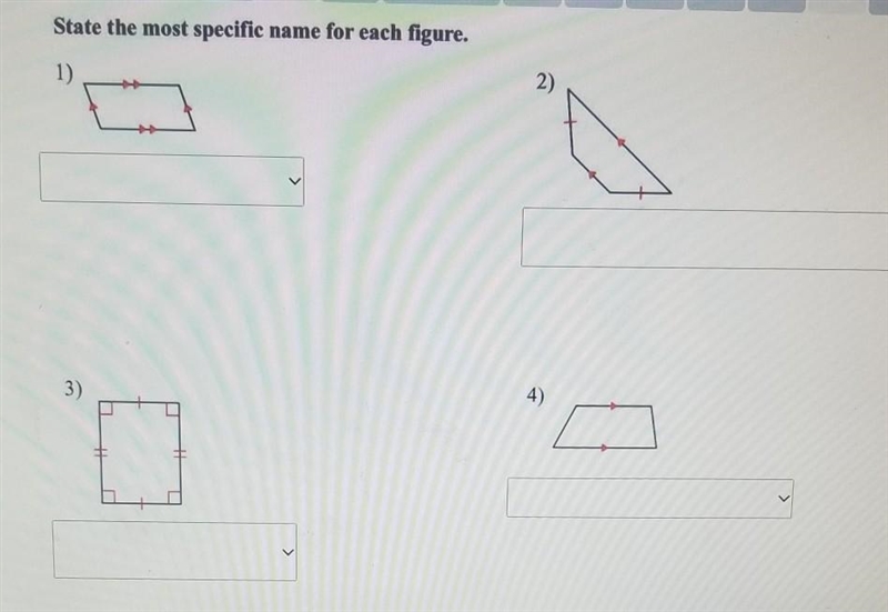 N State the most specific name for each figure. 1) 2) 3) 4) "-example-1