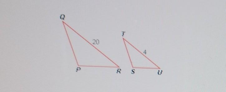 If PQR~ STU, what is the scale factor of PQRto STU?-example-1