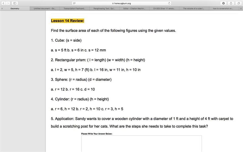 Find the surface area of each of the following figures using the given values.-example-1